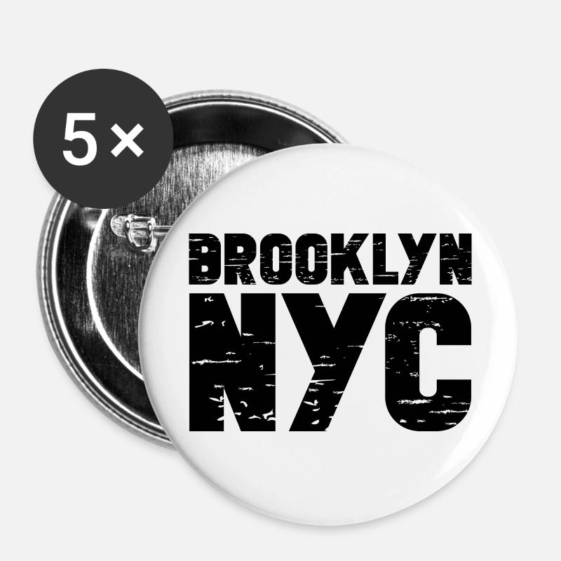 Brooklyn - Buttons large 2.2''/56 mm (5-pack) - white