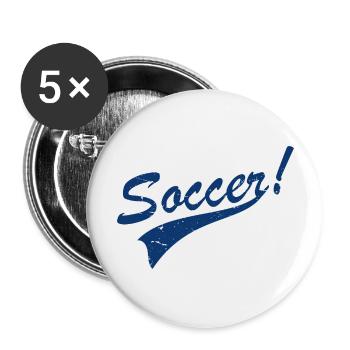 Soccer vintage - Lot de 5 grands badges (56 mm) - blanc - Devant