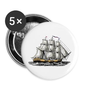 Sailing ship - Buttons large 2.2''/56 mm (5-pack) - white - Front