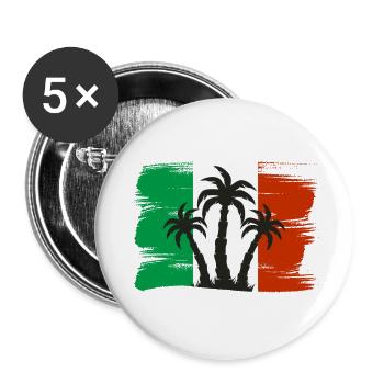 Drapeau de l’Italie Drapeau italien Vintage Look vieilli - Lot de 5 grands badges (56 mm) - blanc - Devant