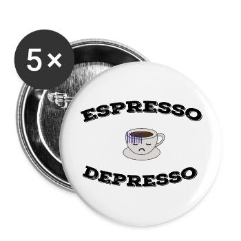 Dépresseur Espresso - Lot de 5 grands badges (56 mm) - blanc - Devant