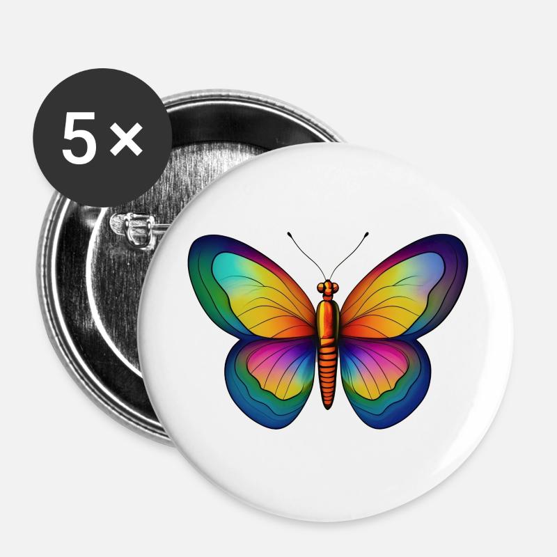 Butterfly - Buttons large 2.2''/56 mm (5-pack) - white