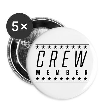 Membre d’équipage - Lot de 5 grands badges (56 mm) - blanc - Devant