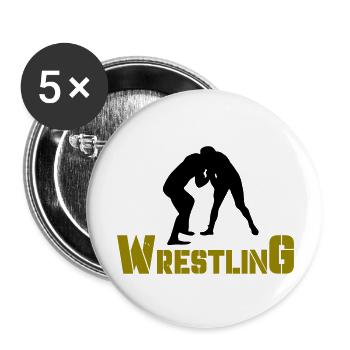 wrestling - Buttons groß 56 mm (5er Pack) - Weiß - Vorne