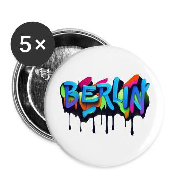 Berlin Graffiti - Buttons groß 56 mm (5er Pack) - Weiß - Vorne