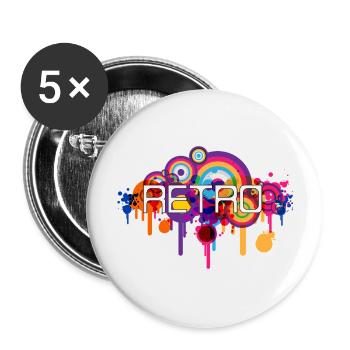 Retro - Timeless elegance and nostalgia - Buttons large 2.2''/56 mm (5-pack) - white - Front