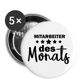 Mitarbeiter des Monats - Buttons groß 56 mm (5er Pack) - Weiß - Vorne