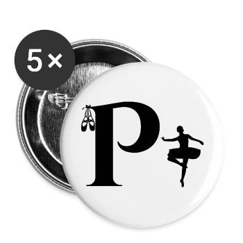 Letter p ballerina - Buttons large 2.2''/56 mm (5-pack) - white - Front