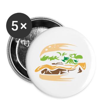 burgers delicious food homemade bistro healthy - Buttons large 2.2''/56 mm (5-pack) - white - Front