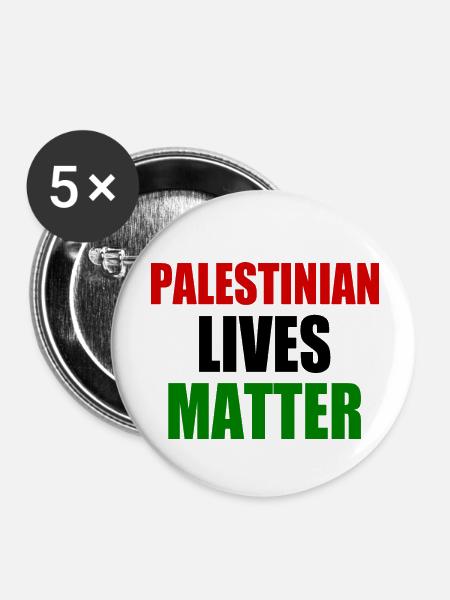 Palestinian lives matter - Buttons groß 56 mm (5er Pack) - Weiß