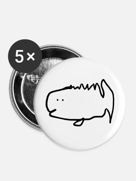Barsch - Buttons groß 56 mm (5er Pack) - Weiß