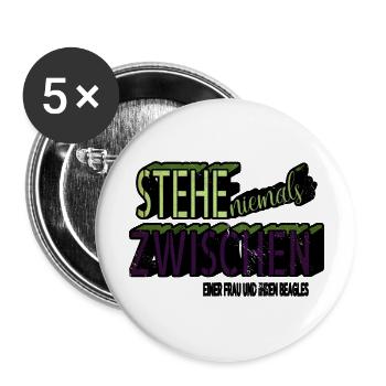 lustig hundeliebhaber spaß geek - Buttons groß 56 mm (5er Pack) - Weiß - Vorne