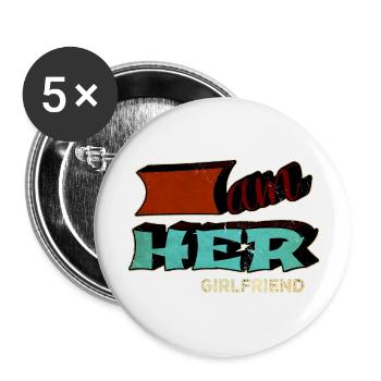 present geek lgbtqi and activist tshirts feminism - Buttons groß 56 mm (5er Pack) - Weiß - Vorne