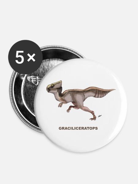 GRACILICERATOPS - Buttons groß 56 mm (5er Pack) - Weiß