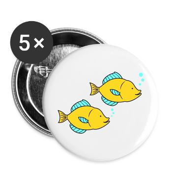 Pisces Comic - Buttons large 2.2''/56 mm (5-pack) - white - Front