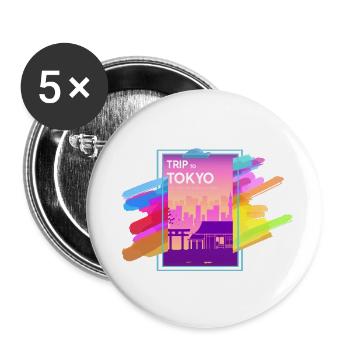 Tokyo tokio japan city anime manga cool osaka - Buttons large 2.2''/56 mm (5-pack) - white - Front