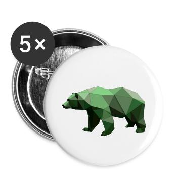 Bear, Polygon, Hiking, Trees, Animal, Wilderness, Nature, Green - Buttons large 2.2''/56 mm (5-pack) - white - Front