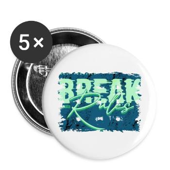 Faites-vous confiance auto frein règles citation humour cool rétro - Lot de 5 grands badges (56 mm) - blanc - Devant