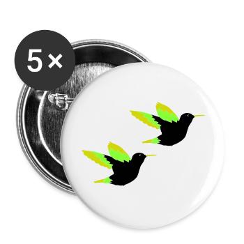 Hummingbird 02 - Buttons large 2.2''/56 mm (5-pack) - white - Front