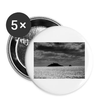The Rock & The Boat - Buttons large 2.2''/56 mm (5-pack) - white - Front