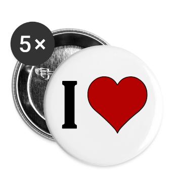 I ♥️ .......... - Buttons large 2.2''/56 mm (5-pack) - white - Front