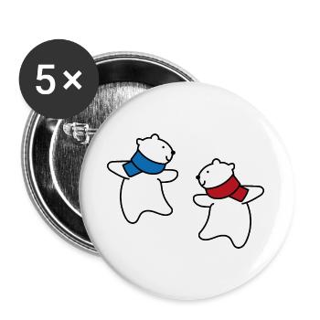 Polar bears - Buttons large 2.2''/56 mm (5-pack) - white - Front