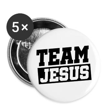Jesus Team - Buttons large 2.2''/56 mm (5-pack) - white - Front