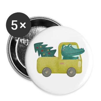 Weihnachten - Buttons groß 56 mm (5er Pack) - Weiß - Vorne