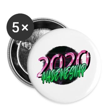 Computer Dinosaur Tshirt Beach Birthday - Buttons large 2.2''/56 mm (5-pack) - white - Front