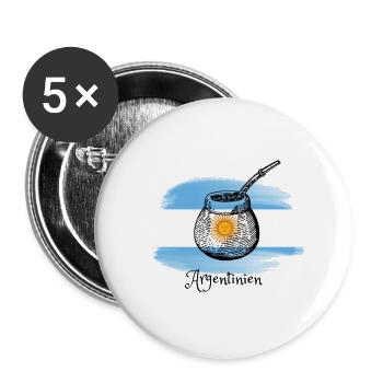 I love Argentina - - Buttons large 2.2''/56 mm (5-pack) - white - Front