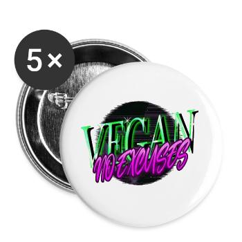 Cool Statement Birthday Present Pro Vegan - Buttons large 2.2''/56 mm (5-pack) - white - Front