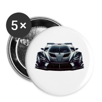 Futuristischer, extrem leistungsstarker Rennwagen - Buttons groß 56 mm (5er Pack) - Weiß - Vorne