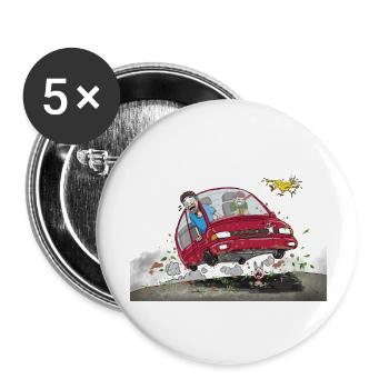 Conservationists on their way to the biotope - Buttons large 2.2''/56 mm (5-pack) - white - Front