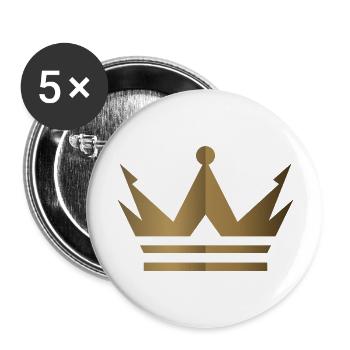 Krone Logo - Buttons groß 56 mm (5er Pack) - Weiß - Vorne