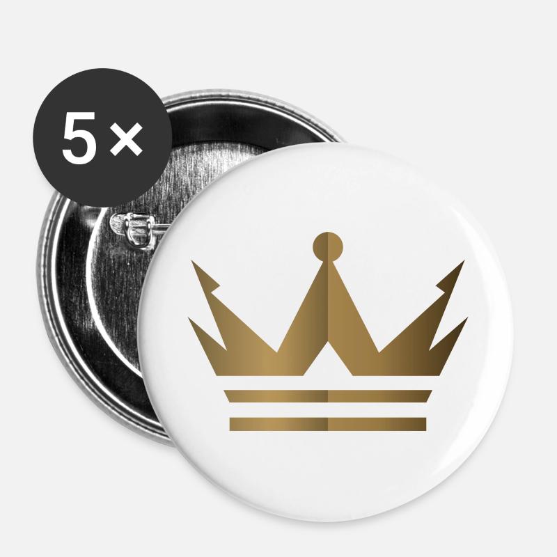 Crown Logo - Buttons large 2.2''/56 mm (5-pack) - white