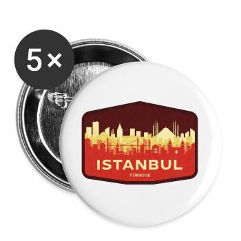 Istanbul Skyline - Buttons large 2.2''/56 mm (5-pack) - white - Front