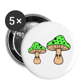 Champignons hypnotiques - Lot de 5 grands badges (56 mm) - blanc - Devant
