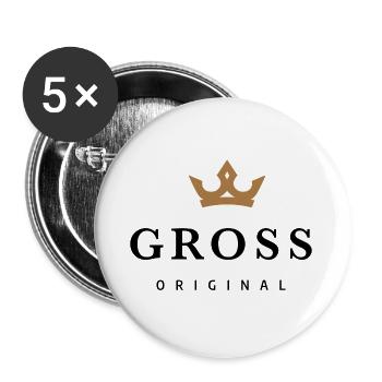 Grand - Lot de 5 grands badges (56 mm) - blanc - Devant