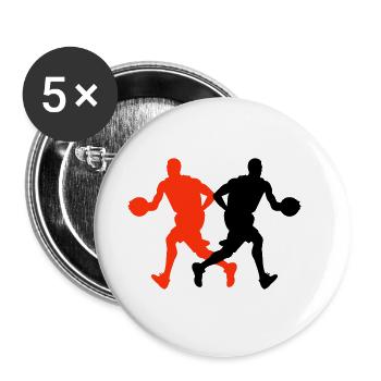 Basketball Player Silhouette Basketball Player Man - Buttons large 2.2''/56 mm (5-pack) - white - Front