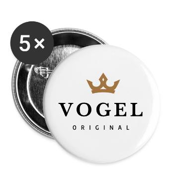 Oiseau - Lot de 5 grands badges (56 mm) - blanc - Devant