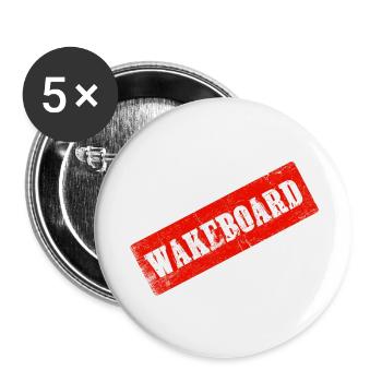 wakeboarden wakeboarder wakestyle cable-wake - Buttons groß 56 mm (5er Pack) - Weiß - Vorne