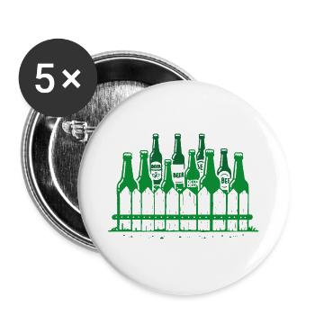 biergarten bier wortspiel biertrinker - Buttons groß 56 mm (5er Pack) - Weiß - Vorne
