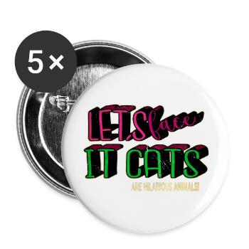 Mammifère Fun Animal de compagnie Chat Anniversaire Citation Avocats - Lot de 5 grands badges (56 mm) - blanc - Devant