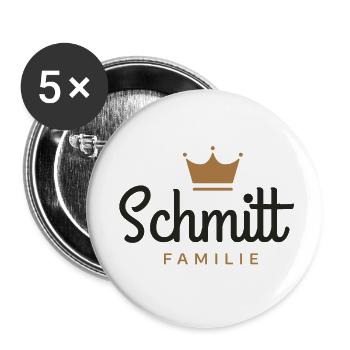 Schmitt-Familie - Buttons groß 56 mm (5er Pack) - Weiß - Vorne