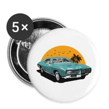 Oldtimer - Oldtimer - Buttons groß 56 mm (5er Pack) - Weiß - Vorne