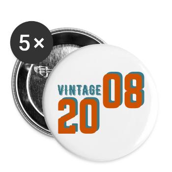 Vintage rétro 2008 - Lot de 5 grands badges (56 mm) - blanc - Devant