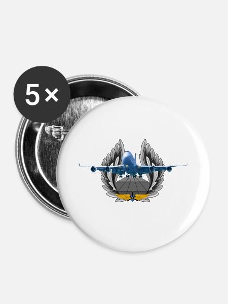 B 747 - Buttons groß 56 mm (5er Pack) - Weiß