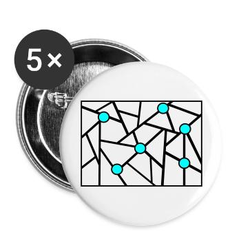 Drawing Graphic with Dots - Buttons large 2.2''/56 mm (5-pack) - white - Front