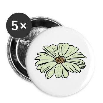 Blume Blüte pastell grün st patrick's day  - Buttons groß 56 mm (5er Pack) - Weiß - Vorne