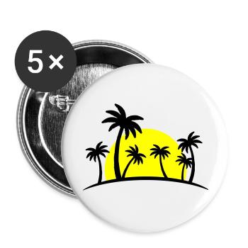Palmiers de plage 2 - Lot de 5 grands badges (56 mm) - blanc - Devant